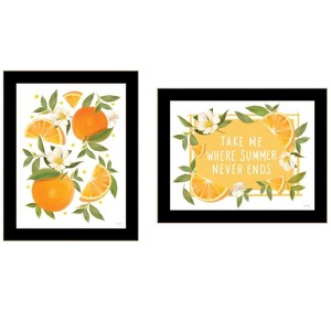HomeRoots Set Of Two Take Me Where Summer Never Ends Black Framed Wall Art - 1 of 4