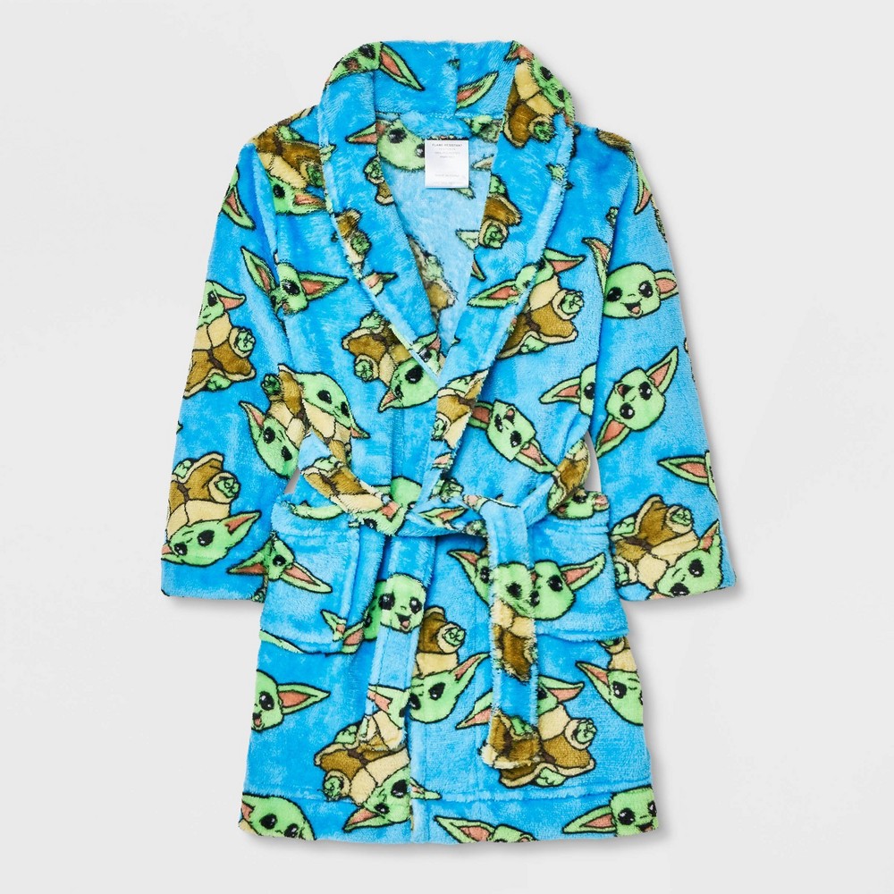 Toddler Boys' Star Wars Baby Yoda Robe - Blue Size 4T 