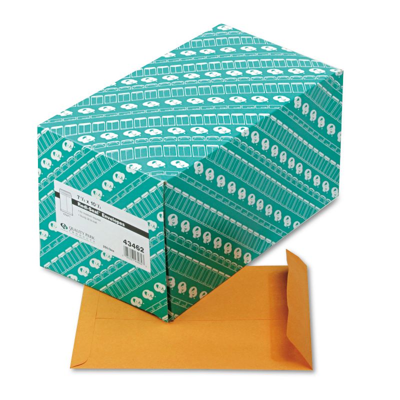 Quality Park Redi Seal Catalog Envelope 7 1/2 x 10 1/2 Brown Kraft 250/Box 43462, 1 of 2