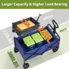 Collapsible Folding Wagon Cart, Heavy-Duty 360LBS Capacity, All-Terrain Utility Wagon with 360° Wheels & Cup Holders for Beach, Camping, Garden - 2 of 4