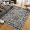 Area Rug Vintage Living Room Washable Distressed Rug Carpet Floral Bedroom Rug Retro Accent Throw Rug Office Dining Room Nursery Indoor - 3 of 4