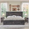 SinCiDo Queen Size Farmhouse Bed Frame, 54" Tall Geometric Headboard & 2 Storage Drawers ,Solid Wood Platform w/Reinforced Slats - 4 of 4