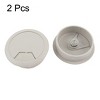 Unique Bargains 2pcs 4cm Dia Computer Desk Table Grommet Cable Tidy Outlet Hole Cover Gray - 2 of 4