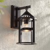 John Timberland Argentine Rustic Farmhouse Outdoor Wall Light Fixture Bronze 17" Clear Seedy Cylinder Glass for Post Exterior Barn Deck House Porch - 2 of 4