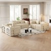 6 Seater Folding Sofa Bed for Living Room or Bedroom, Convertible Sofa with Cushions and Storage Pockets, Corduroy Fabric Sofa-Coolbibila - 2 of 4