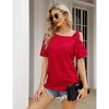 Clearlove Women's Summer Top One Shoulder Short Sleeve T-Shirts Casual Lightweight Blouses - 3 of 4