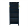 Tall Storage Show Cabinet with 2 Glass Display Door & 2 Doors, Tall Kitchen Pantry Cabinet with Gold Handles - 3 of 4