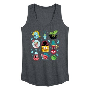 Women's - Spongebob Squarepants - Spongebob: The Search For Squarepants Grid Graphic Racerback Tank - 1 of 4