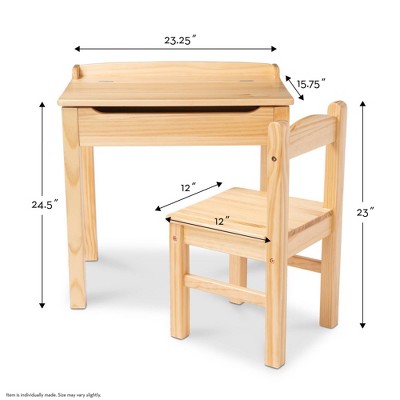 Honey Finish Solid Wood Lift-Top Writing Desk with Filing Cabinet