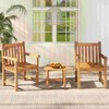 Tangkula Teak Wood Patio Dining Chair Outdoor Armchair w/ Slatted Seat & Solid Legs - 3 of 4