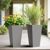 Dovelina Modern Tapered All - Weather Brown Metal Planter Box - 4 of 4