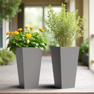 Wooakway Outdoor/Indoor/Decor Metal Planter Boxes Raised Garden Beds Planter Pots Cachepots Nursery Pots - 1 of 4
