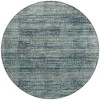 Teal Blue And Ivory Striped Washable Indoor Outdoor Area Rug - 4 of 4