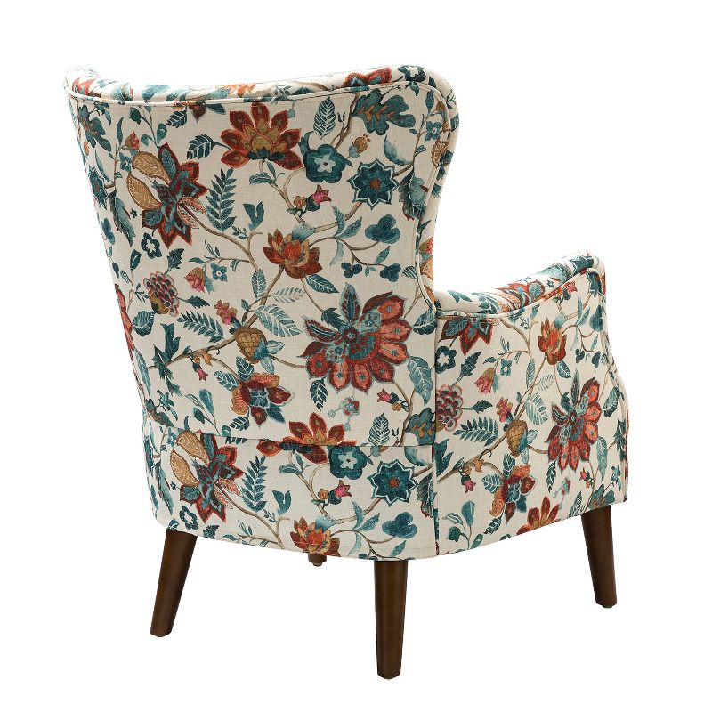 Set of 2 Nikolaus Comfy Living Room Armchair with Floral Fabric Pattern and Wingback | ARTFUL LIVING DESIGN, 4 of 11