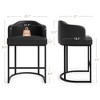 Arceso 3pcs Counter Height Bar Stools, Modern Counter Stools Upholstered Barstools, with Curved Backrest and Arms, Black - 4 of 4