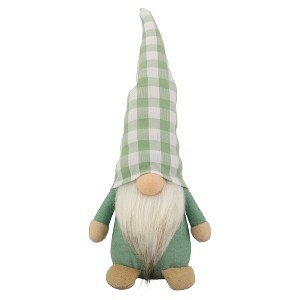 Northlight 12.25" Spring Gnome with Green Plaid Hat - 1 of 4