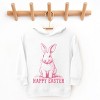 The Juniper Shop Happy Easter Bunny Outline Toddler Hoodie - 2 of 4