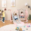 Safstar 4 in 1 Toddler Slide and Swing Set, Indoor Outdoor Rocket Playset Gym with Baby Swing, Basketball Hoop, Kids Climber Play Set for Age 1+ - 3 of 4