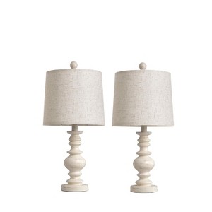 Itopfox Rustic Table Lamp Set of 2 for Living Room Farmhouse Bedside Desk Lamps Bedroom Nightstand Vintage Linen Washed Decor - 1 of 4