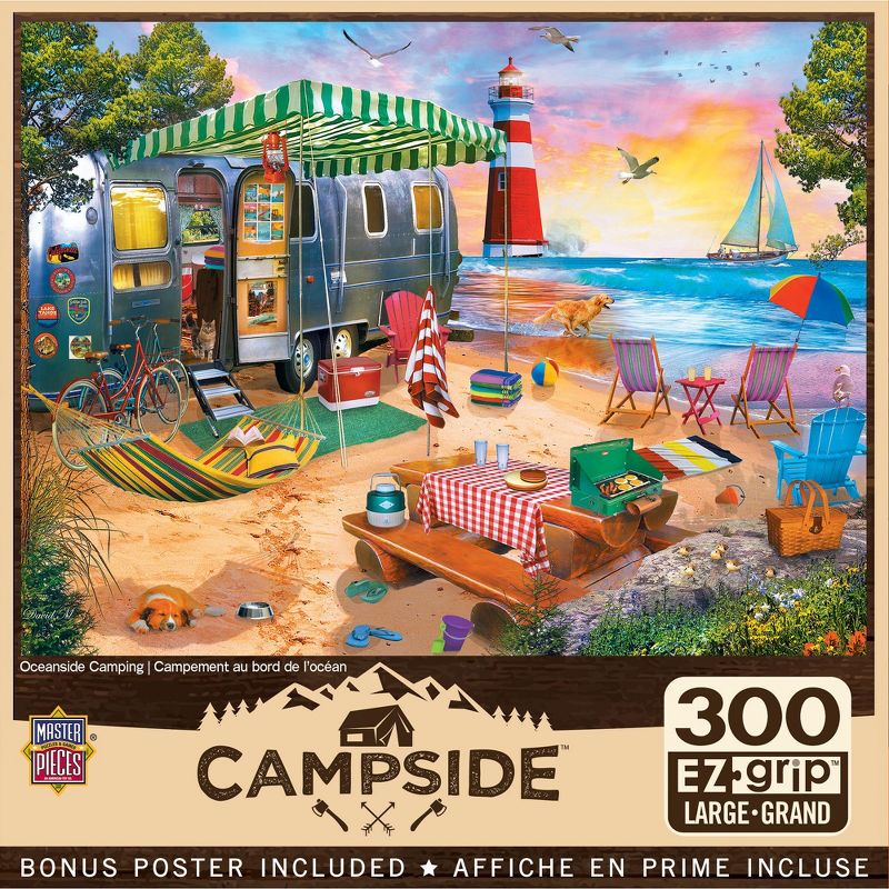 MasterPieces 300 Piece EZ Grip Jigsaw Puzzle - Oceanside Camping - 18"x24", 2 of 8