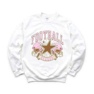 Simply Sage Market Women's Graphic Sweatshirt  Football Season Pink Helmet - 1 of 4