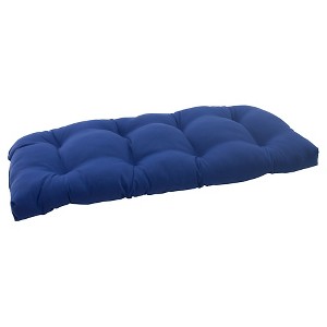 Outdoor Wicker Loveseat Cushion - Navy Fresco Solid, Blue Solid
