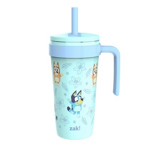 Zak Designs 18oz Bluey Stainless Steel Vacuum Fairway Straw Tumbler Blue - 1 of 4
