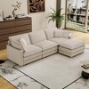 Corduroy Deep Seat Modular L-Shaped Sectional Sofa with 4 Pillows and Removable Ottoman for Living Room, Bedroom, or Apartment - 3 of 4