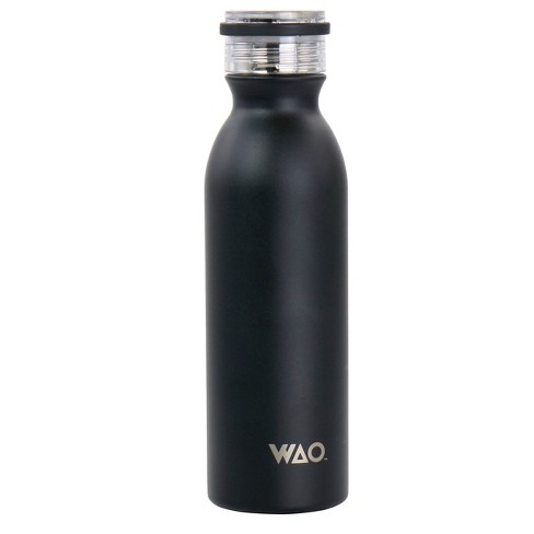 Lv inspired matte black water bottle
