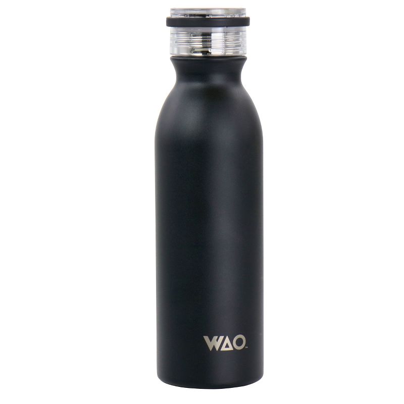 Gibson WAO 20 Ounce Stainless Steel Insulated Thermal Bottle with Lid in Matte Black, 1 of 6