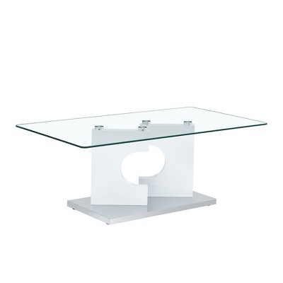 NicBex 47.2Inch Modern Rectangular Dining Table with Glass Tabletop for Kitchen,Meeting Living Room