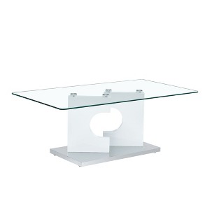 NicBex 47.2Inch Modern Rectangular Dining Table with Glass Tabletop for Kitchen,Meeting Living Room - 1 of 4