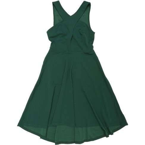 Criss Cross Halter Neck Dress- Kelly Green - ShopperBoard