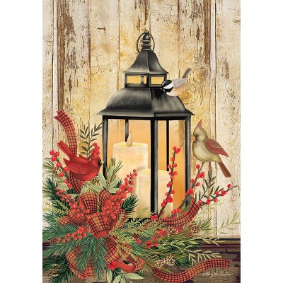 Briarwood Lane Holiday Lantern Christmas House Flag Rustic Greenery Cardinals 28" x 40"