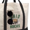 Ohio University Bobcats Arched School Name Canvas Tote Bag With External Pocket, Reusable Shoulder Bag for Shopping, School, Beach - 2 of 4