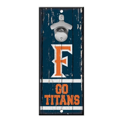 NCAA Cal State Fullerton Titans 11"x5" Bottle Opener Wood Sign