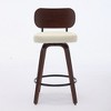26" Counter Height 360¡ã Swivel Bar Stools Set of 2, with Faux Leather Upholstered Seat, Walnut Bentwood Legs & Back - 2 of 4