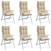 vidaXL Highback Chair Cushions 6 pcs Beige Oxford Fabric - 4 of 4