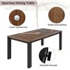 7-Piece Outdoor Patio Acacia Wood Dining Set with Umbrella Hole, 2 Armchairs and 4 Side Chairs - 4 of 4