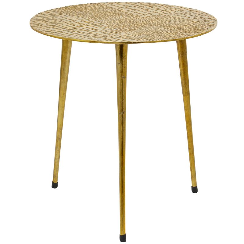 Contemporary Aluminum Crocodile Accent Table Gold - Olivia &#38; May, 1 of 6
