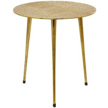 Contemporary Aluminum Crocodile Accent Table Gold - Olivia & May