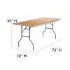 Emma and Oliver 6-Foot Rectangular Birchwood Folding Banquet Table with Corner Guards - 3 of 4