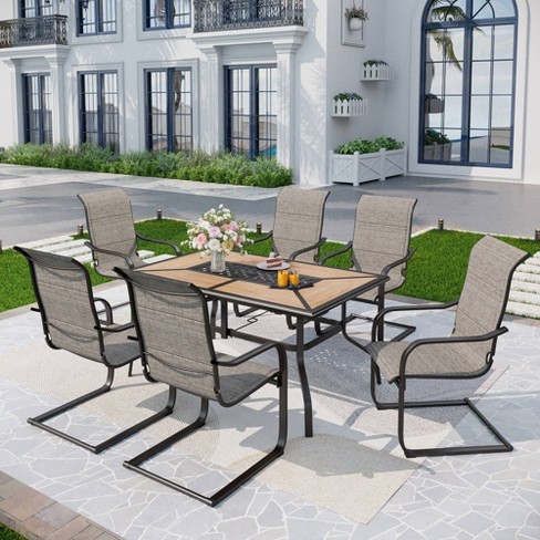 Hampton bay rectangular outdoor patio table with chair cover hotsell