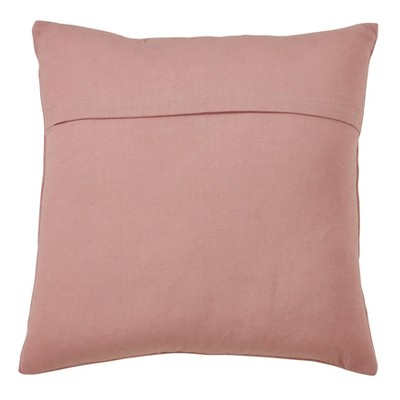 Pink Cotton Pom Pom Throw Pillow with Down Filling