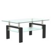 CAVINAS 39.37 Inch Modern Coffee Table,Rectangle Center Tables with Glass Tabletop and Storage Shelf for Living Room - 2 of 4