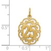 Black Bow Jewelry 14k Yellow Gold 25 Oval Charm or Pendant, 14mm - 4 of 4