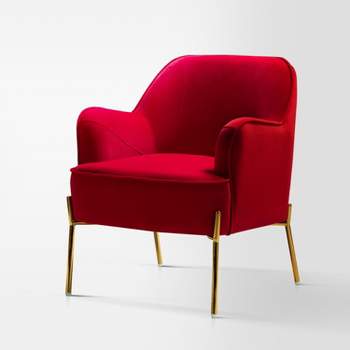 Odo Upholstered Accent Chair Velvet Comfy Living Room  Arm Chair | Karat Home
