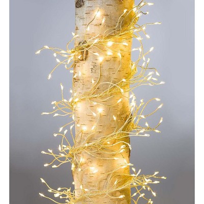 Plow & Hearth - Firefly Cluster Lights, 480 Warm White LEDs on Bendable Wires, Electric, 10'L