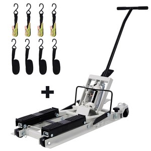 Hydraulic Motorcycle Lift Jack, 1500 LBS Capacity Scissor Lift Jack, Foot-Operated Motorcycle Lift Table with 4 Wheels, 4.5" - 15" Lifting Range - 1 of 4