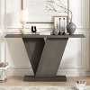 TIRAMISUBEST ,V-Base Design Console Table with Natural Wood Veneer - 2 of 4